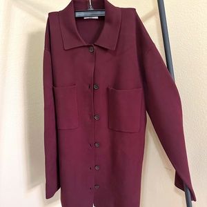 Aritzia Babaton Long Knit Shirt Jacket